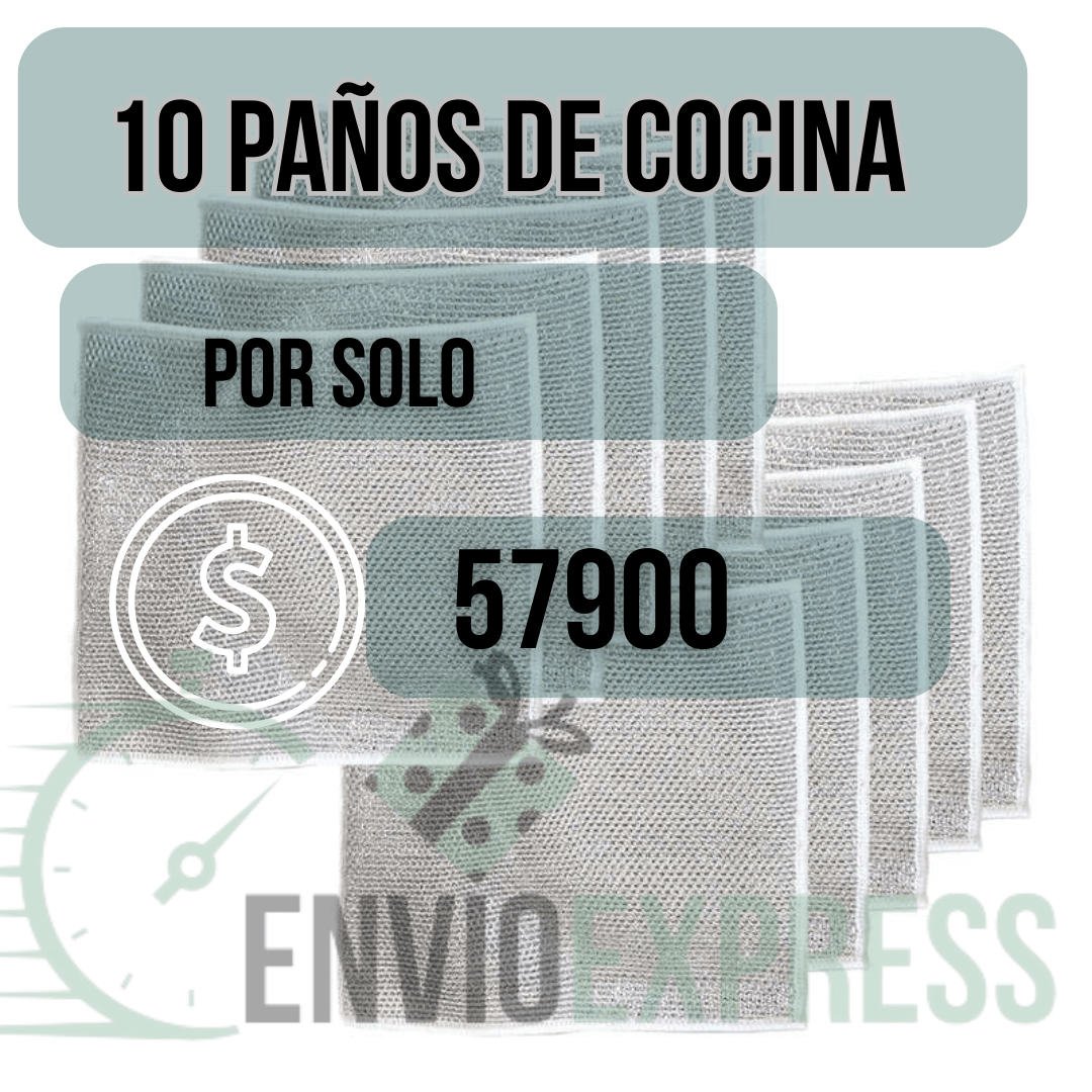 paños multiusos de alambre para lavar platos en húmedo y en seco× 10unds